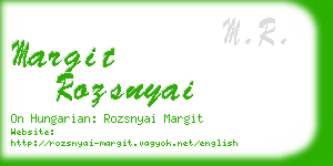 margit rozsnyai business card